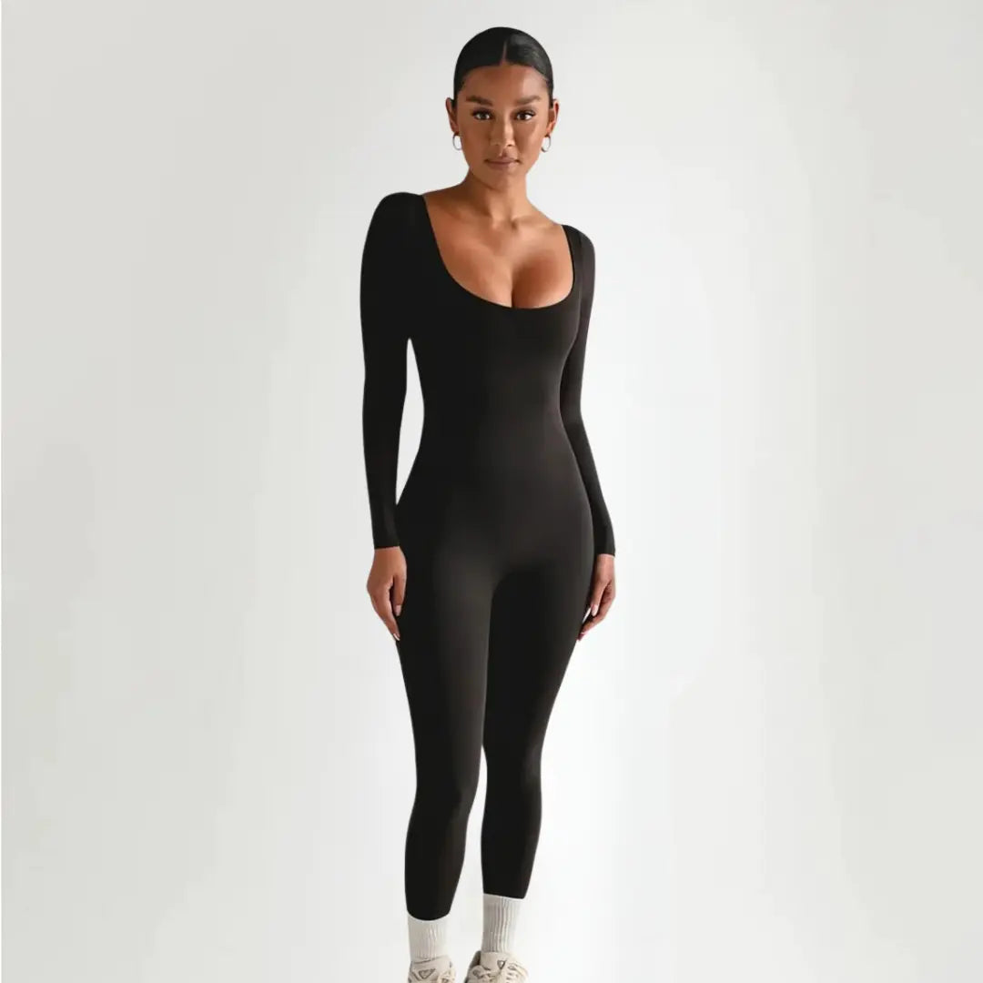 Women’s Long Sleeve Sports Jumpsuit – Slim Fit Activewear