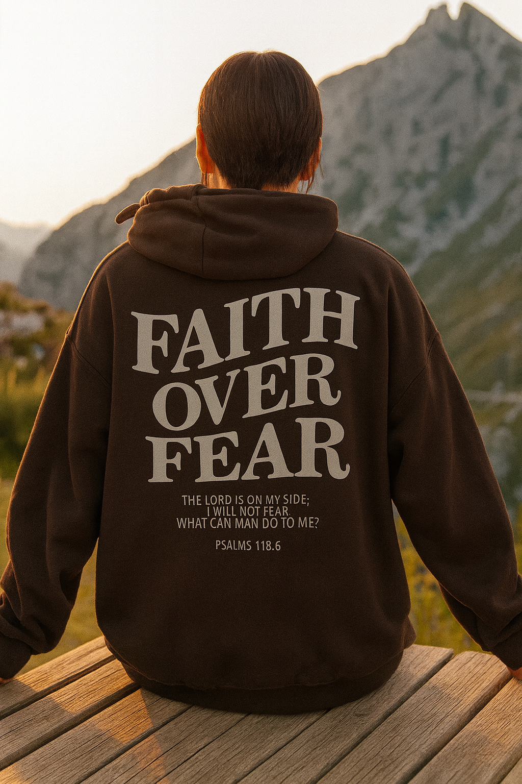 Women’s Oversized Hoodie with Faith Over Fear Back Print – Multiple Colours