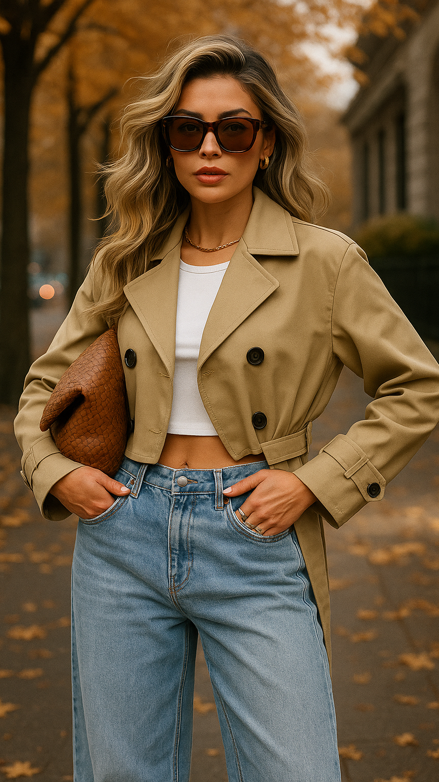 Beige Cropped Trenchcoat – Timeless & Trendy with an Urban Edge