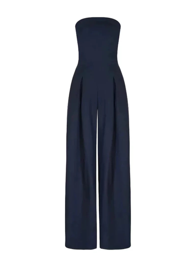Women’s Strapless Wide-Leg Jumpsuit – Elegant Evening Outfit