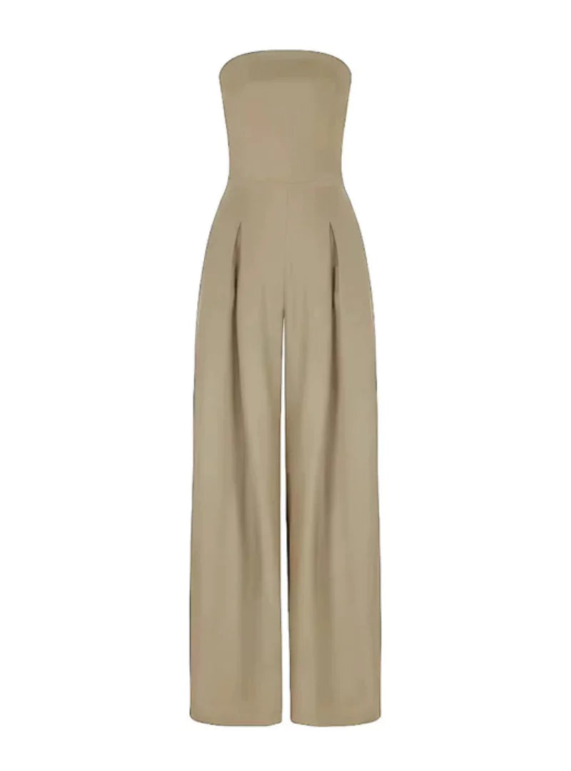 Women’s Strapless Wide-Leg Jumpsuit – Elegant Evening Outfit