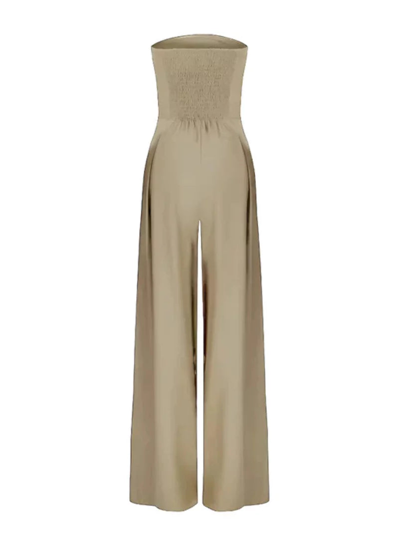 Women’s Strapless Wide-Leg Jumpsuit – Elegant Evening Outfit