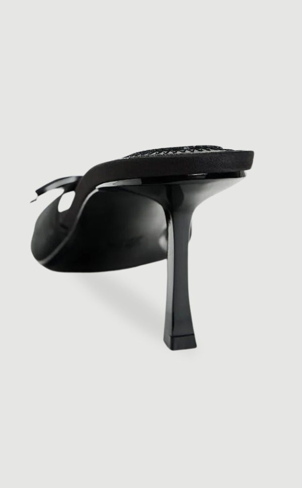 Women’s Black Mule Heels – Strappy Open Toe Sandals