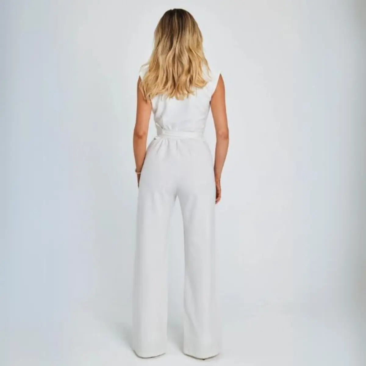 Women’s High Neck Sleeveless Jumpsuit – Wide Leg One-Piece