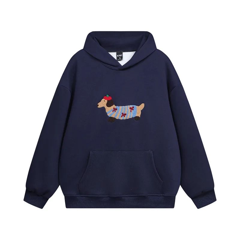 Unisex Oversized Hoodie with Colorful Dog Print – Casual Graphic Sweatshirt