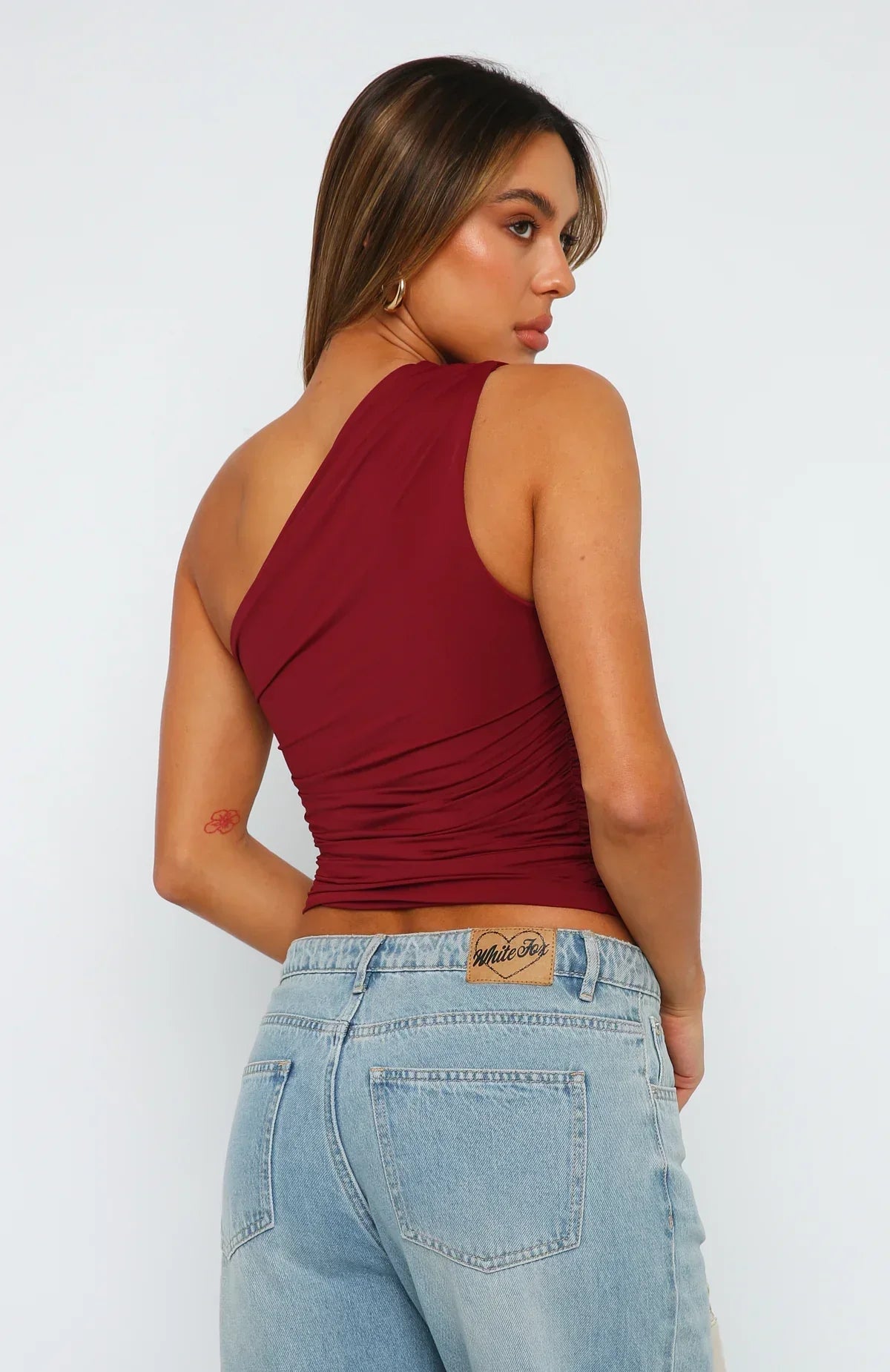 Women’s One Shoulder Crop Top – Asymmetric Fitted Tank