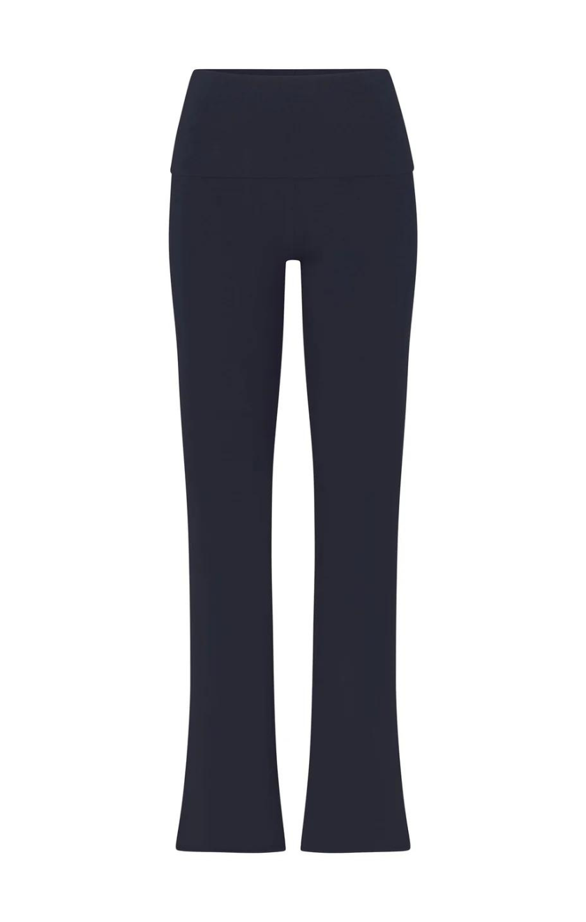 Women’s Grey Two-Piece Lounge Set – Short Sleeve Top and Flared Pants