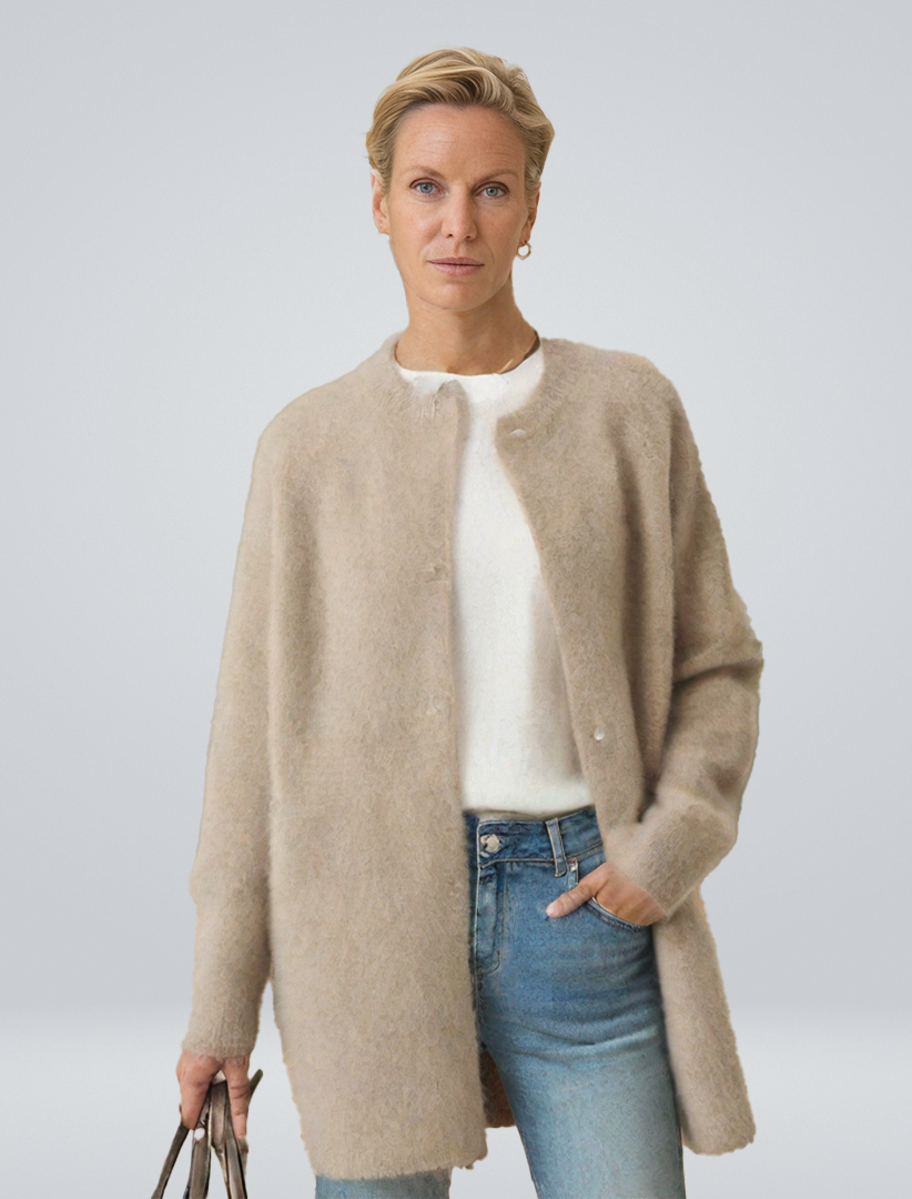 Women's Oversized Open-Front Cardigan – Casual Knit Long Sweater