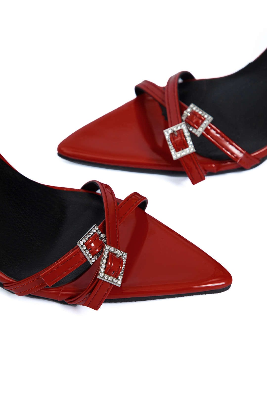 Women’s Red Strappy High Heel Sandals – Ankle Strap Party Heels