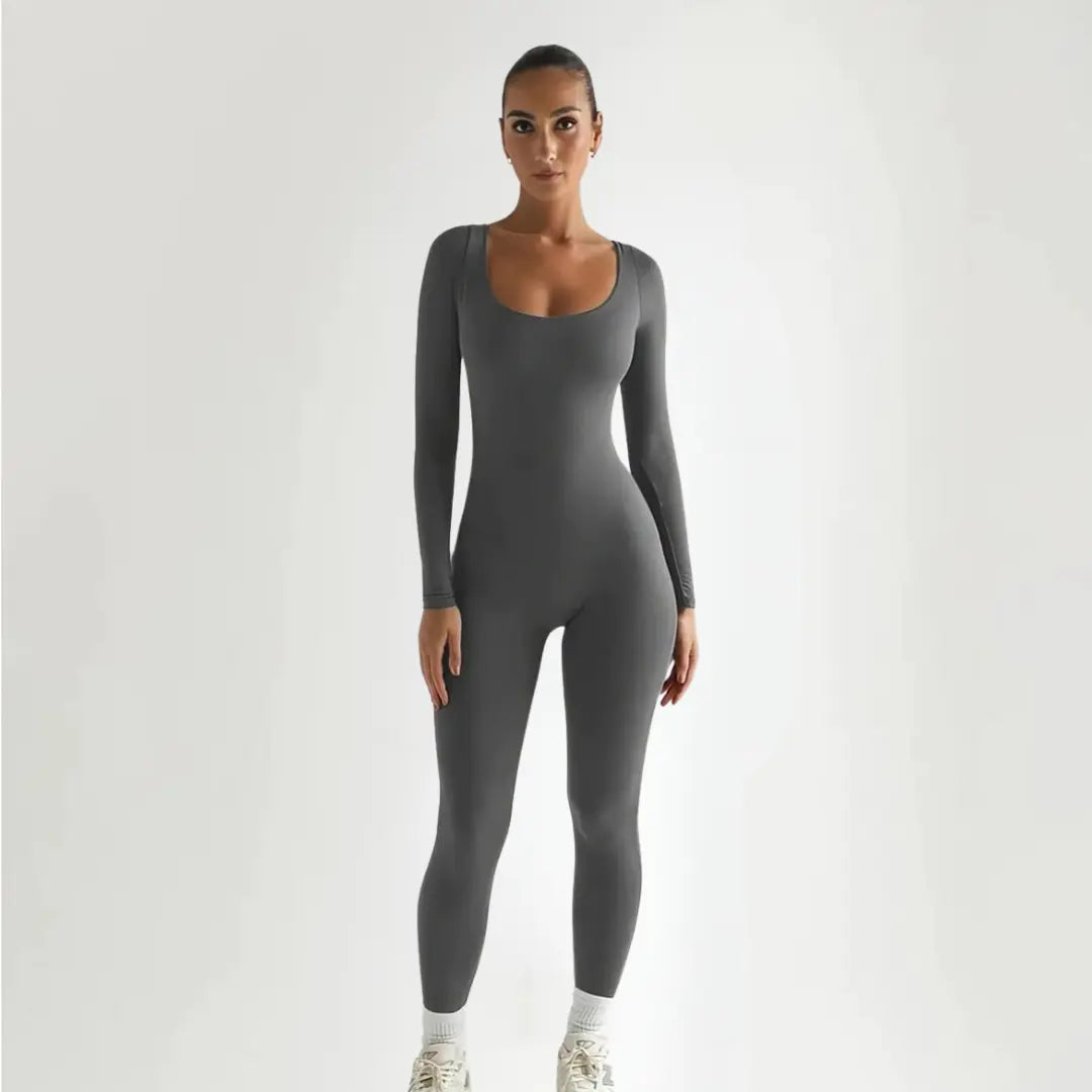 Women’s Long Sleeve Sports Jumpsuit – Slim Fit Activewear