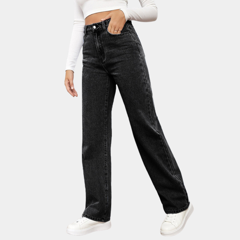 High-Waisted Wide Leg Jeans for Women – Relaxed Fit Denim