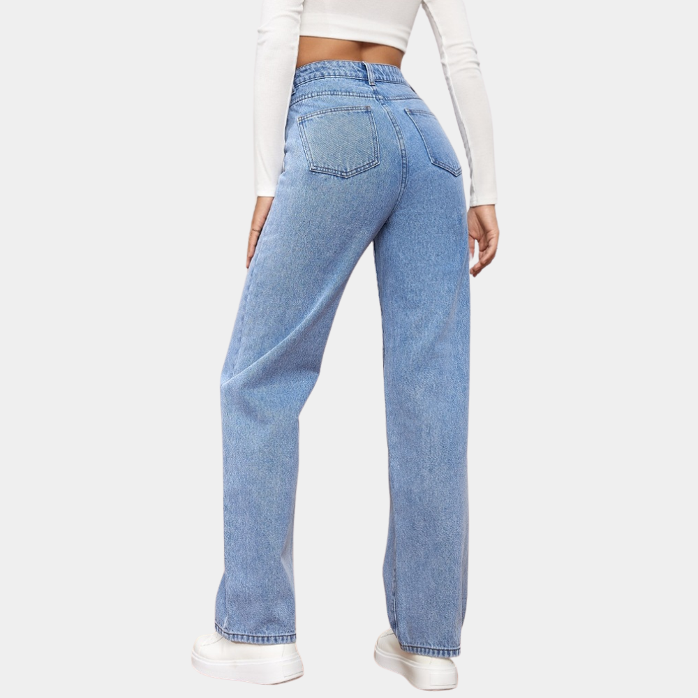 High-Waisted Wide Leg Jeans for Women – Relaxed Fit Denim