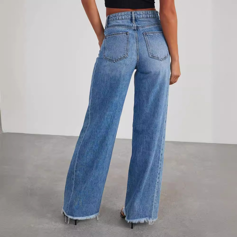 Women’s High-Waisted Wide-Leg Jeans – Classic Denim