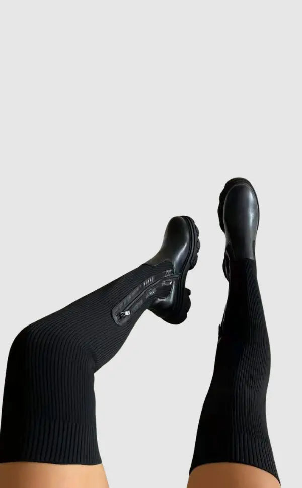 Women’s Knee-High Chunky Sole Boots – Modern Trendy Design