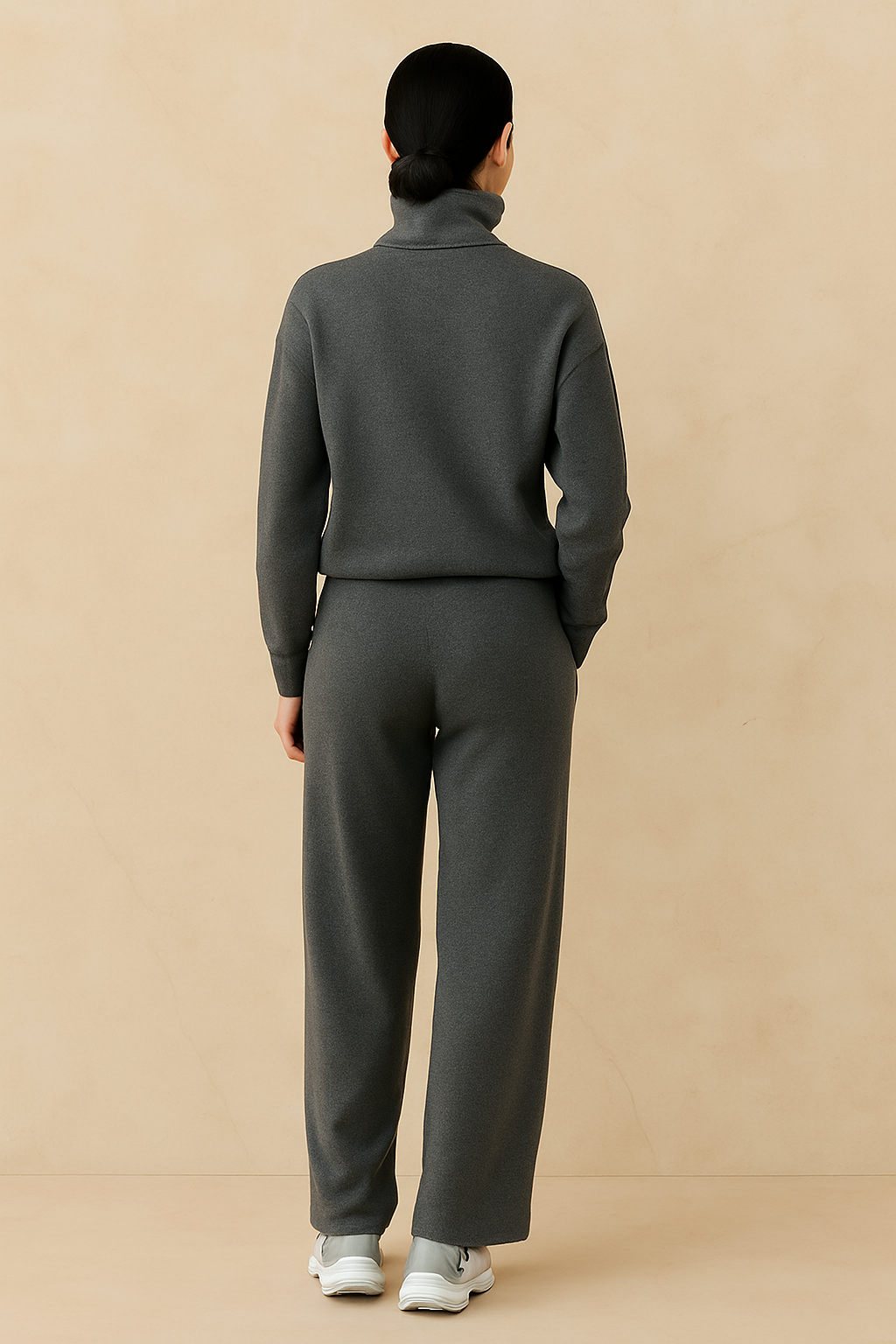 Soft Knit Turtleneck Lounge Set – Mocha Brown