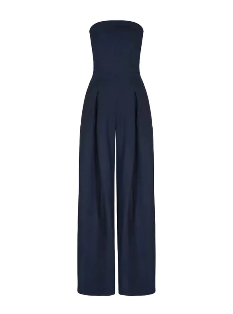 Women’s Strapless Wide-Leg Jumpsuit – Elegant Evening Outfit