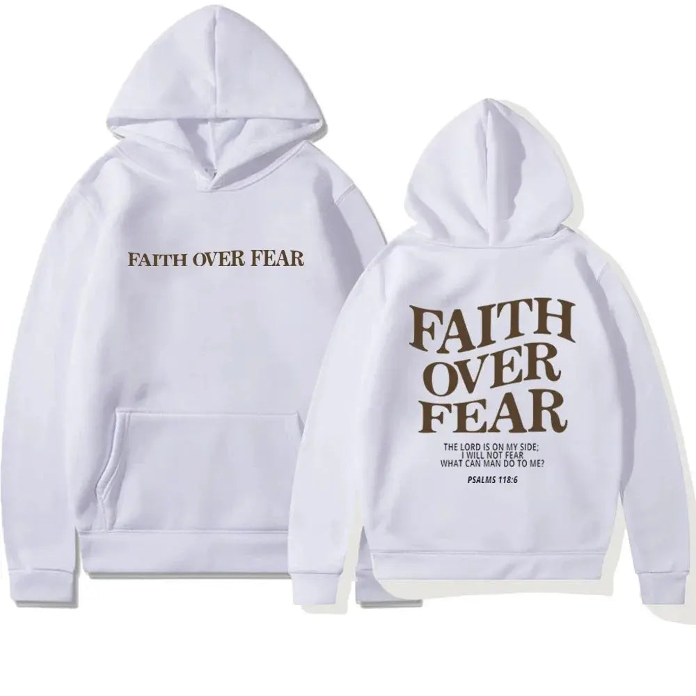 Women’s Oversized Hoodie with Faith Over Fear Back Print – Multiple Colours