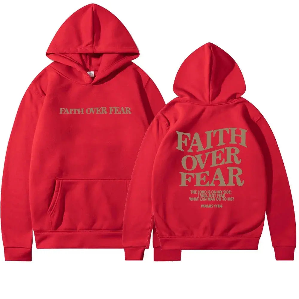 Women’s Oversized Hoodie with Faith Over Fear Back Print – Multiple Colours