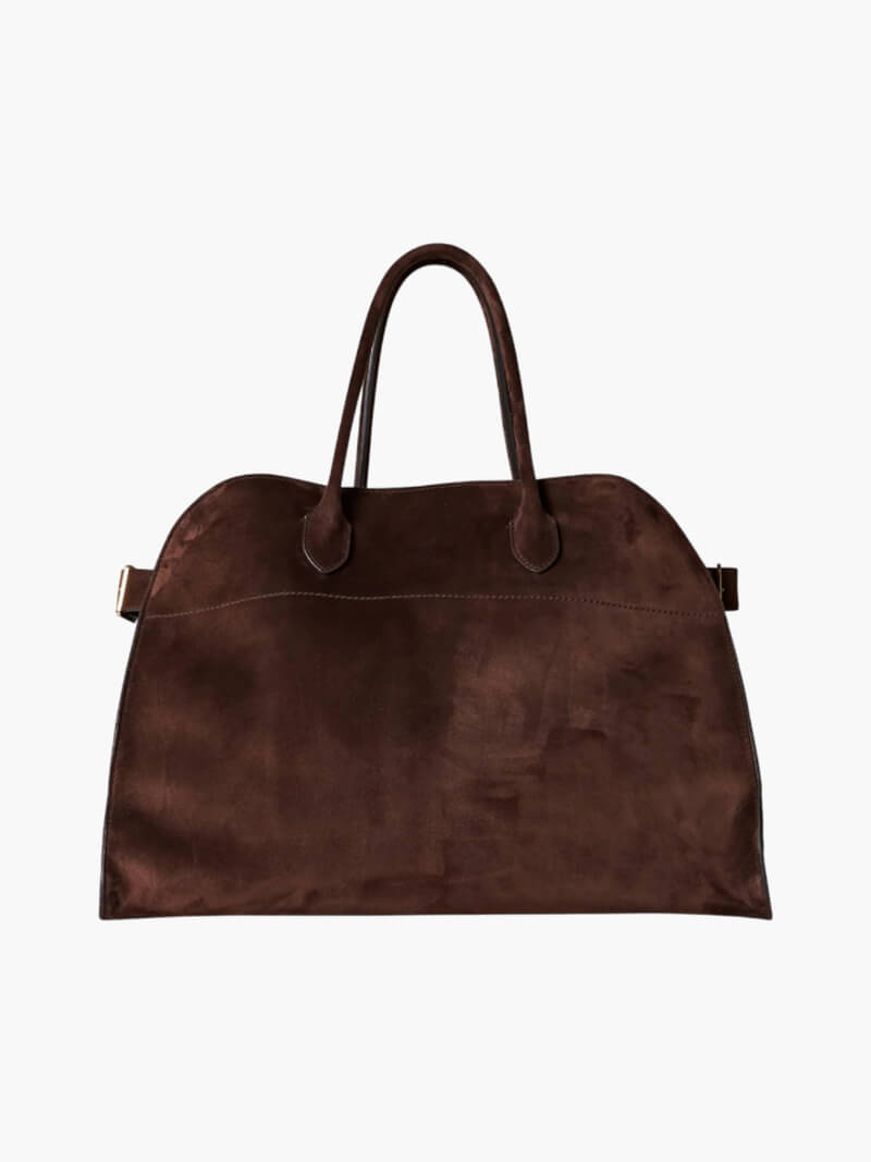 Brown Suede Tote Bag – Large Shoulder Handbag for Women