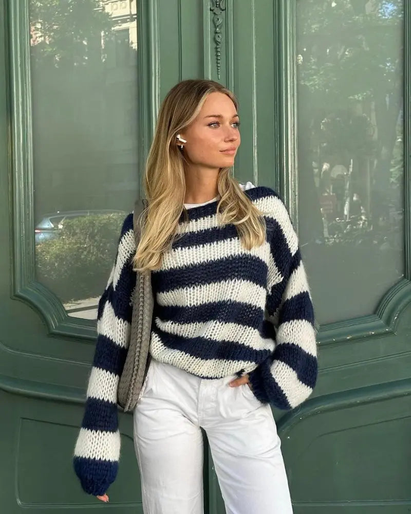 Women’s Oversized Striped Jumper – Casual Knit in Multiple Colours