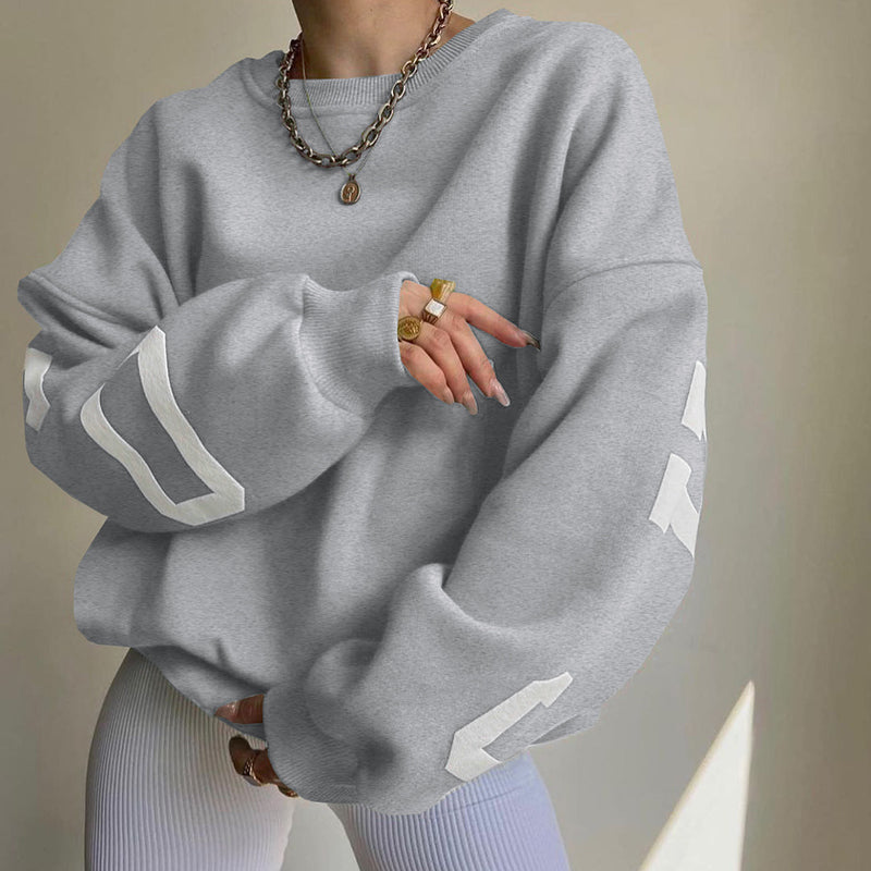 Women’s Cropped Varsity Jumper – Cream Knit with Green Letter Print